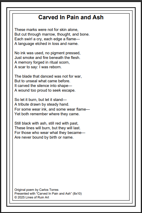 "Carved In Pain And Ash" 8x10 Framed Art Print