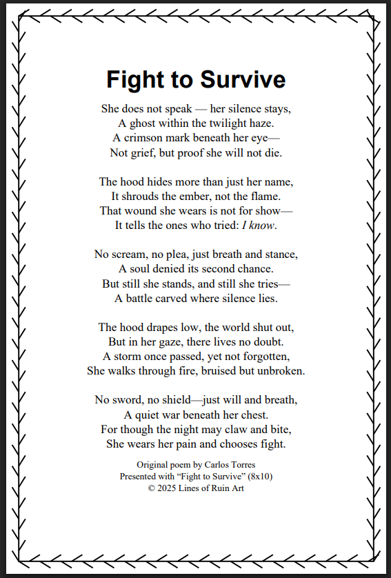 "Fight To Survive" 5x7 Framed Art Print