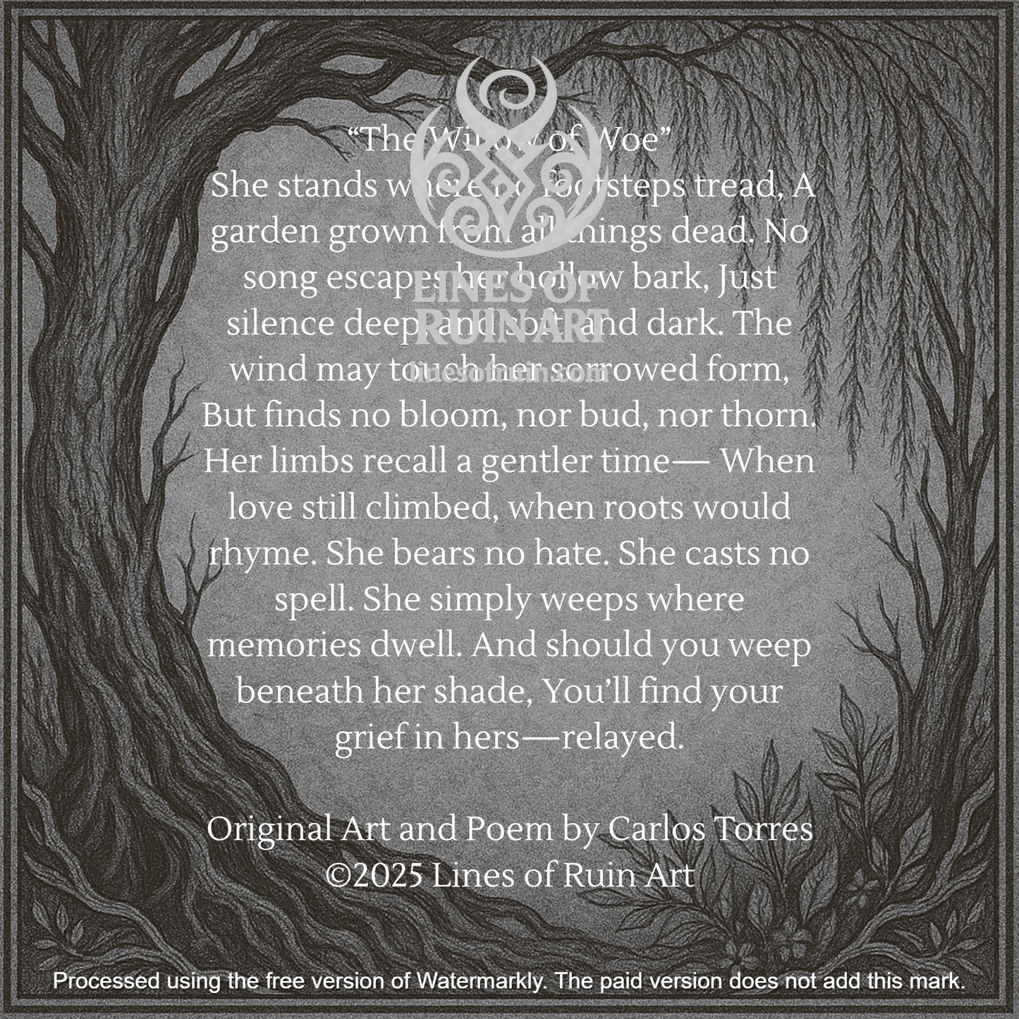 "The Willow Of Woe" Poetry Print