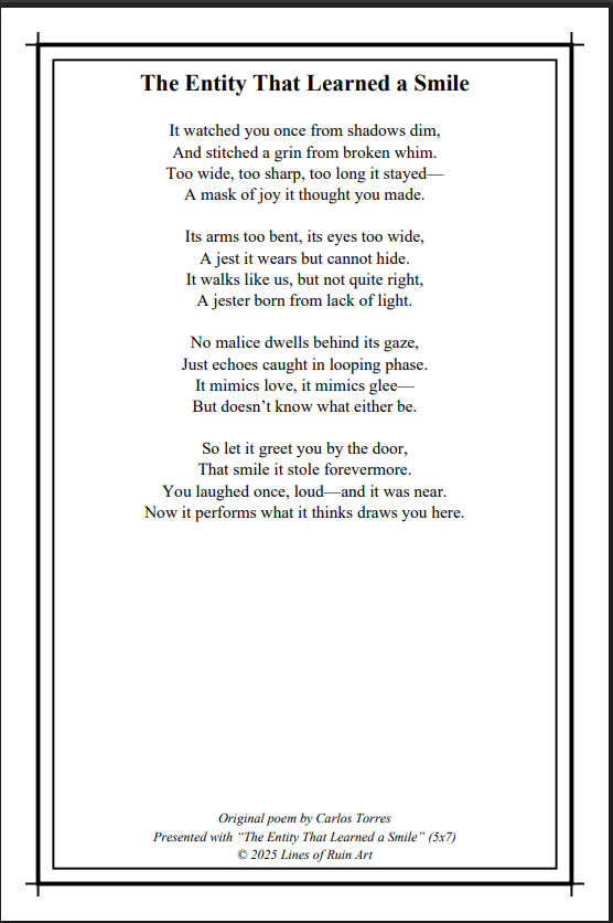 "The Entity That Learned A Smile" 5x7 Framed Art Print