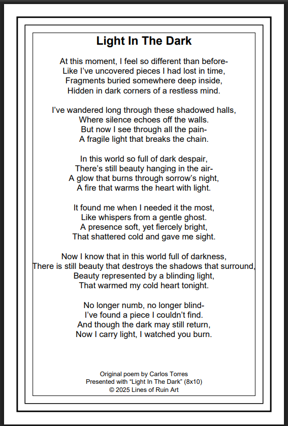 "The Light In The Dark" 8x10 Framed Art Print