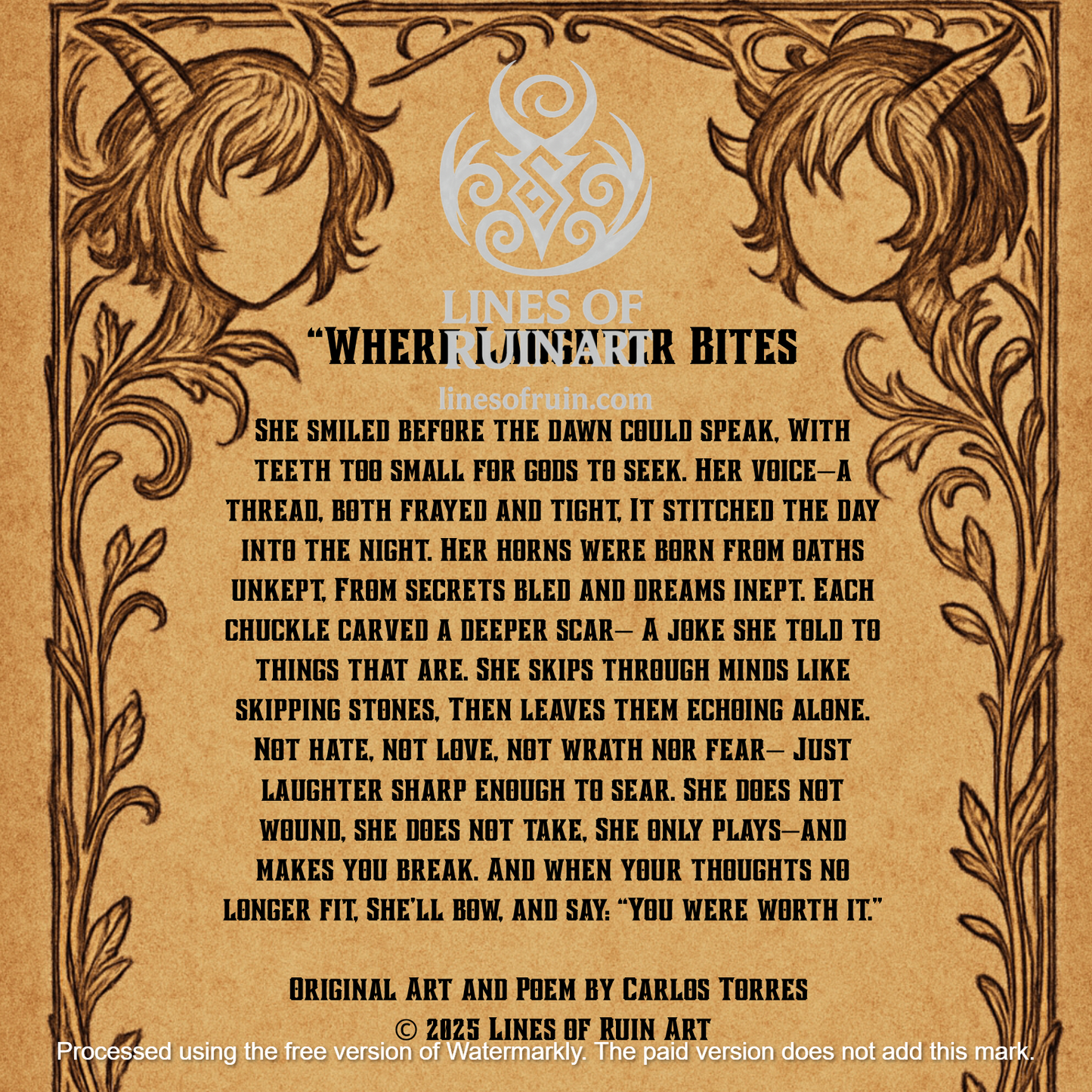 "Where Laughter Bites" Poetry Print