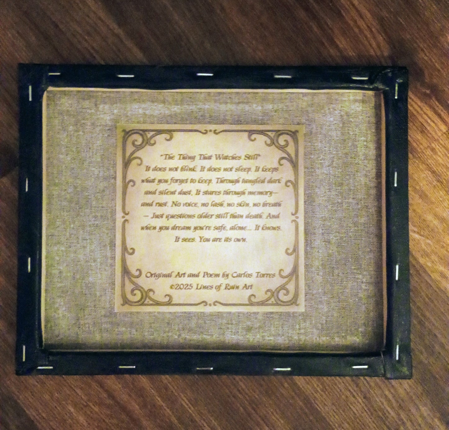 "The Thing That Watches Still" 8x10 Art & Poetry Print On Canvas