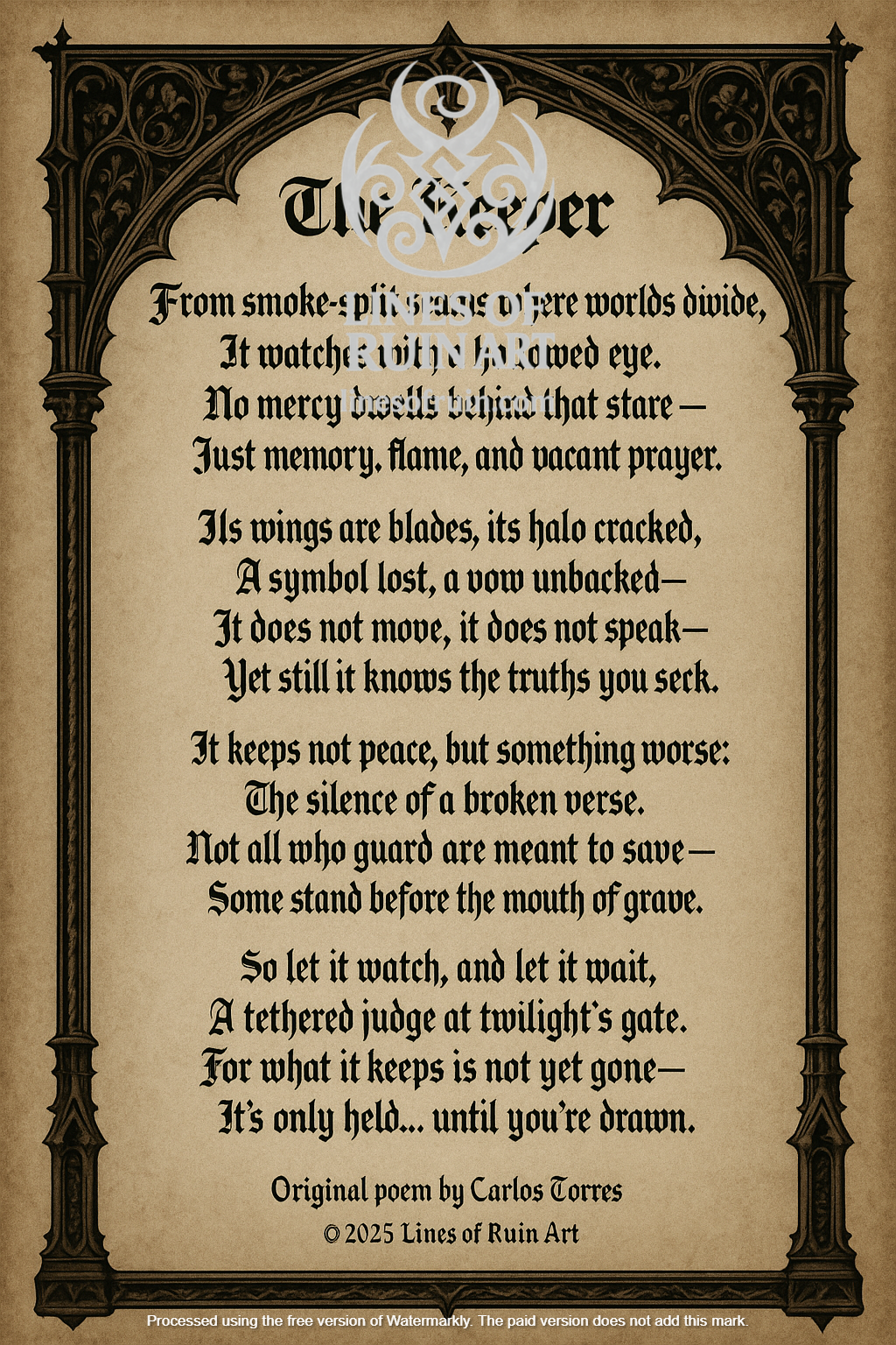 "The Keeper" Poetry Print