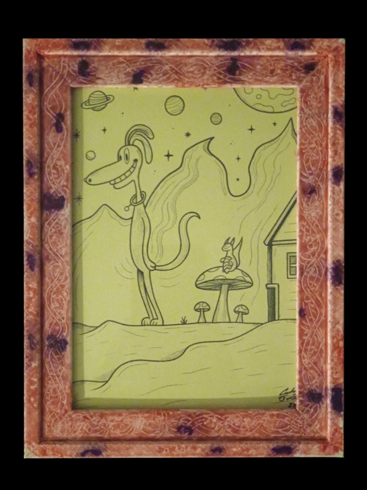 "Space Dogg" 5x7 Framed Art Print