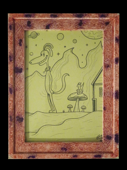"Space Dogg" 5x7 Framed Art Print