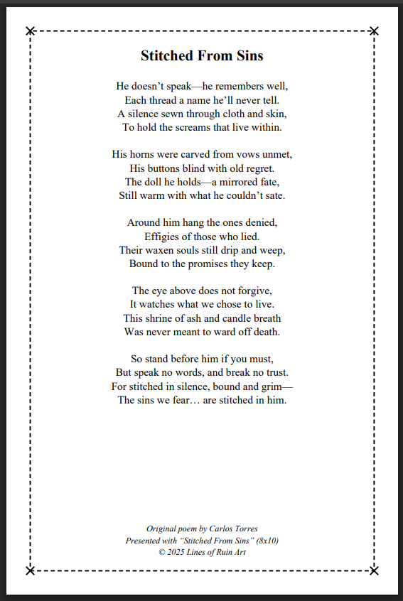 "Stitched From Sins" 8x10 Framed Art Print