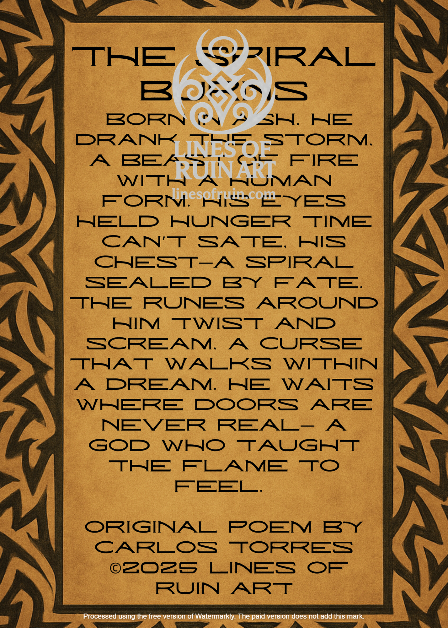 "The Spiral Burns" Poetry Print