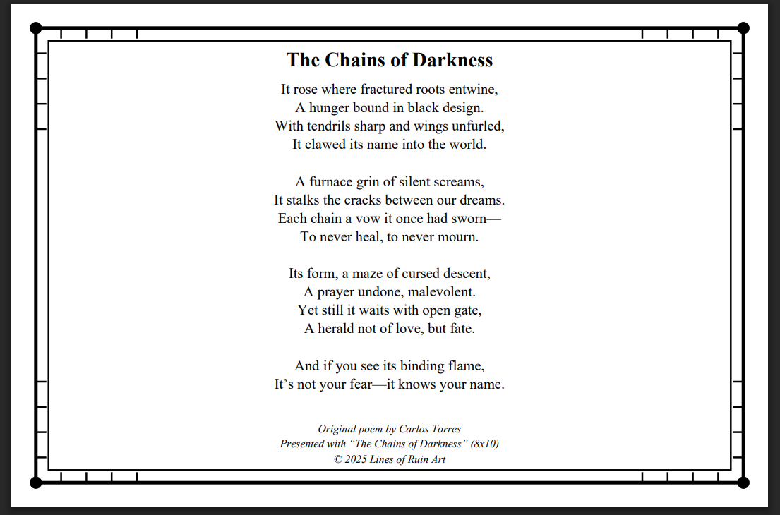 "Chains Of Darkness" 8x10 Framed Art Print