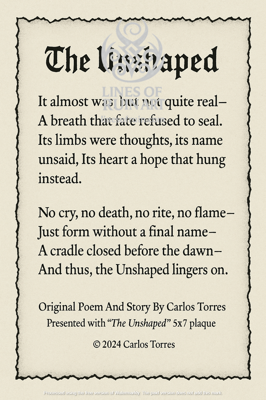 "The Unshaped" Poetry print